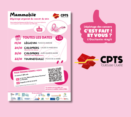 Le Mammobile s’installe à Léguevin, Colomiers et Tournefeuille du 19 au 22 octobre